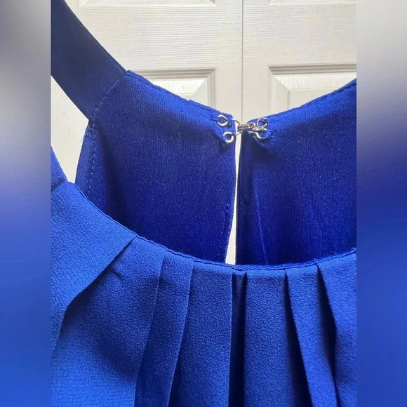 Blue chiffon fit and flare Express dress size 2 in Excellent pre owned condition - Picture 9 of 11